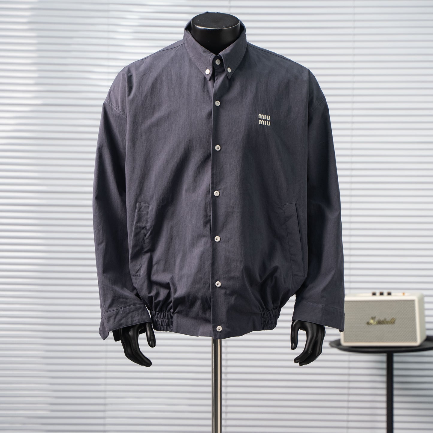 MIU MIU EMBROIDERED LOGO SNAP-BUTTON CASUAL JACKET– 1:1 HIGH END