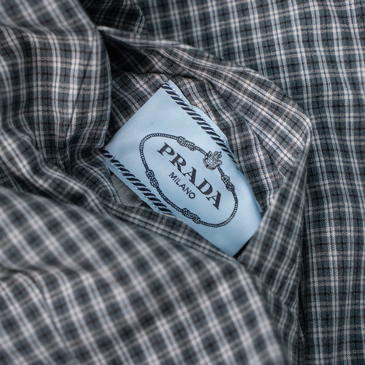 PRADA TRIANGLE LOGO CHECK REVERSIBLE COLLAR JACKET – 1:1 HIGH END