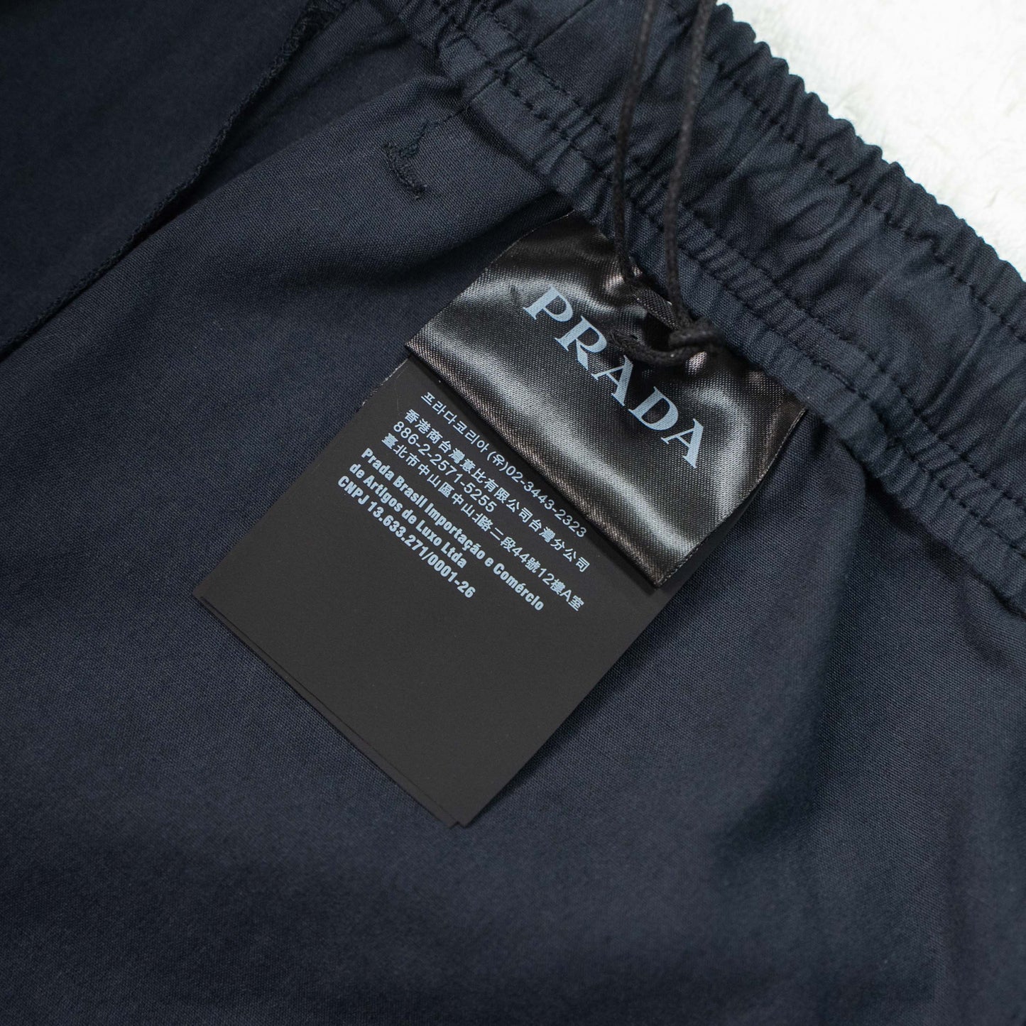 PRADA TWO-TONE LETTER LOGO LINEN-COTTON CASUAL TRACK PANTS – 1:1 HIGH END
