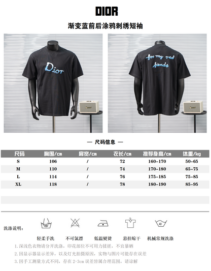 DIOR GRADIENT GRAFFITI EMBROIDERY T-SHIRT– 1:1 HIGH END
