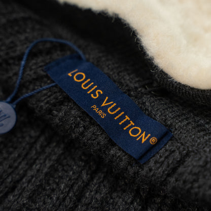 LOUIS VUITTON SHEARLING COLLAR KNIT ZIP JACKET – 1:1 HIGH END