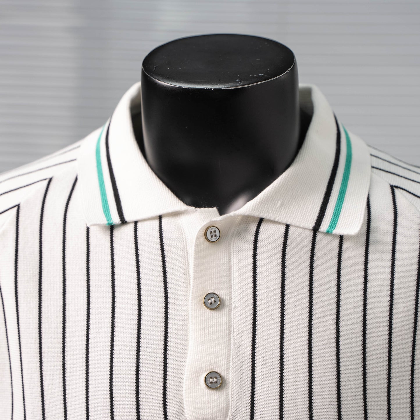 LOUIS VUITTON STRIPED KNIT SHORT-SLEEVE POLO SHIRT – 1:1 HIGH END