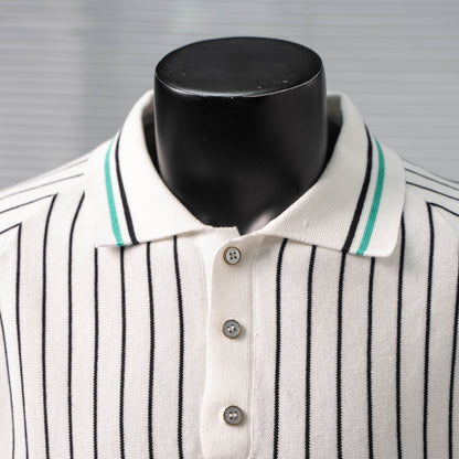 LOUIS VUITTON STRIPED KNIT SHORT-SLEEVE POLO SHIRT – 1:1 HIGH END