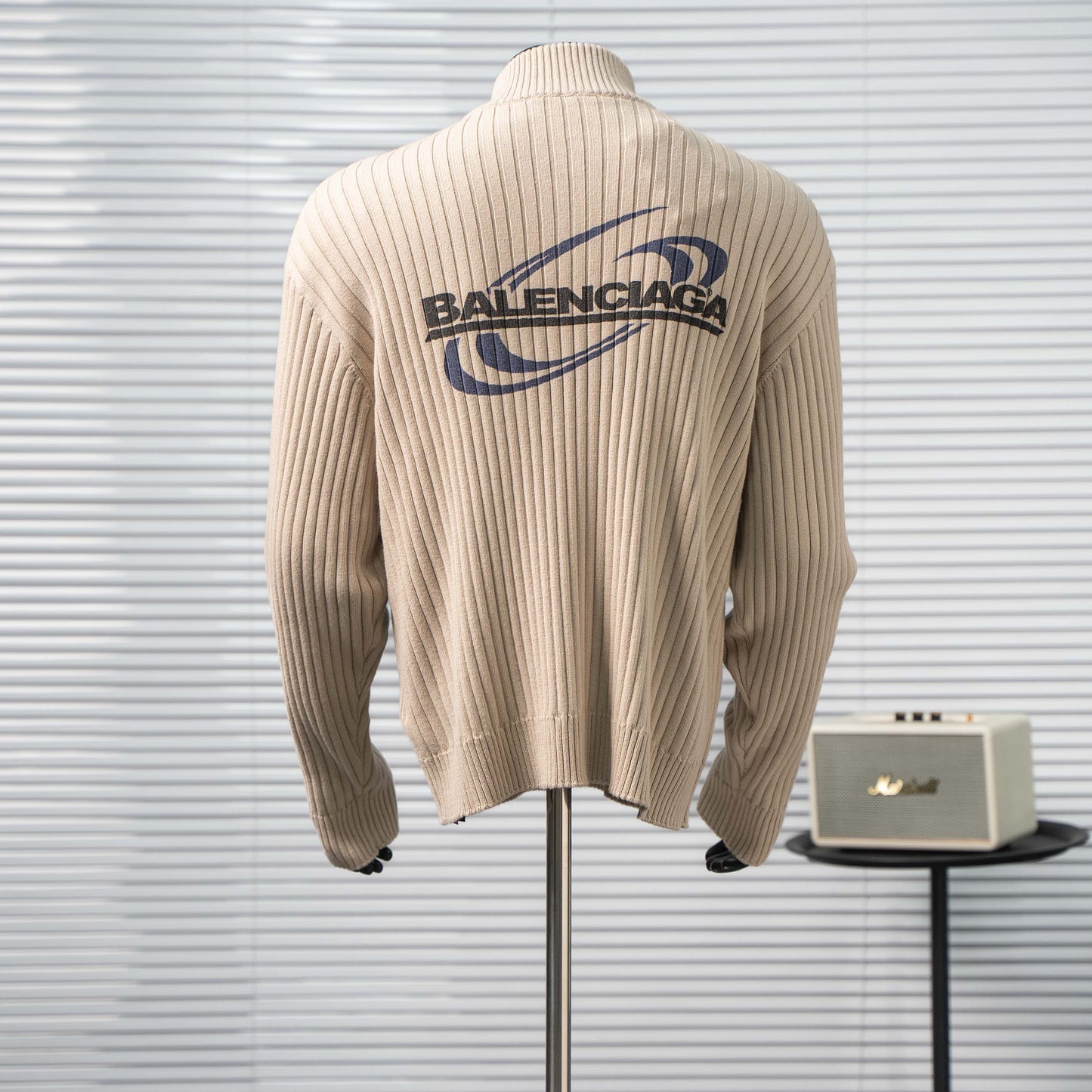 BALENCIAGA 26FW BLCG WAVE LOGO HALF-ZIP KNIT SWEATER – 1:1 HIGH END