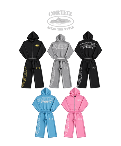 CORTEIZ-STYLE HOODIE & LONG PANTS SET – 5 COLORS – HIGH QUALITY 1:1