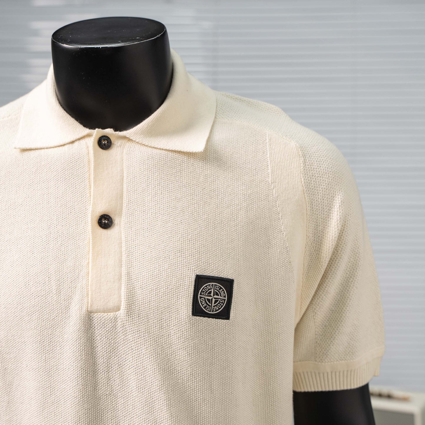 STONE ISLAND WAFFLE KNIT POLO SHIRT– 1:1 HIGH END