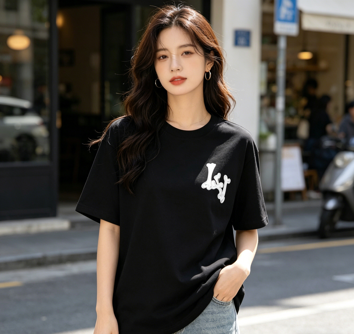 LOUIS VUITTON T-SHIRT - SCHWARZ / WEIß - SUPER CLONE 260g