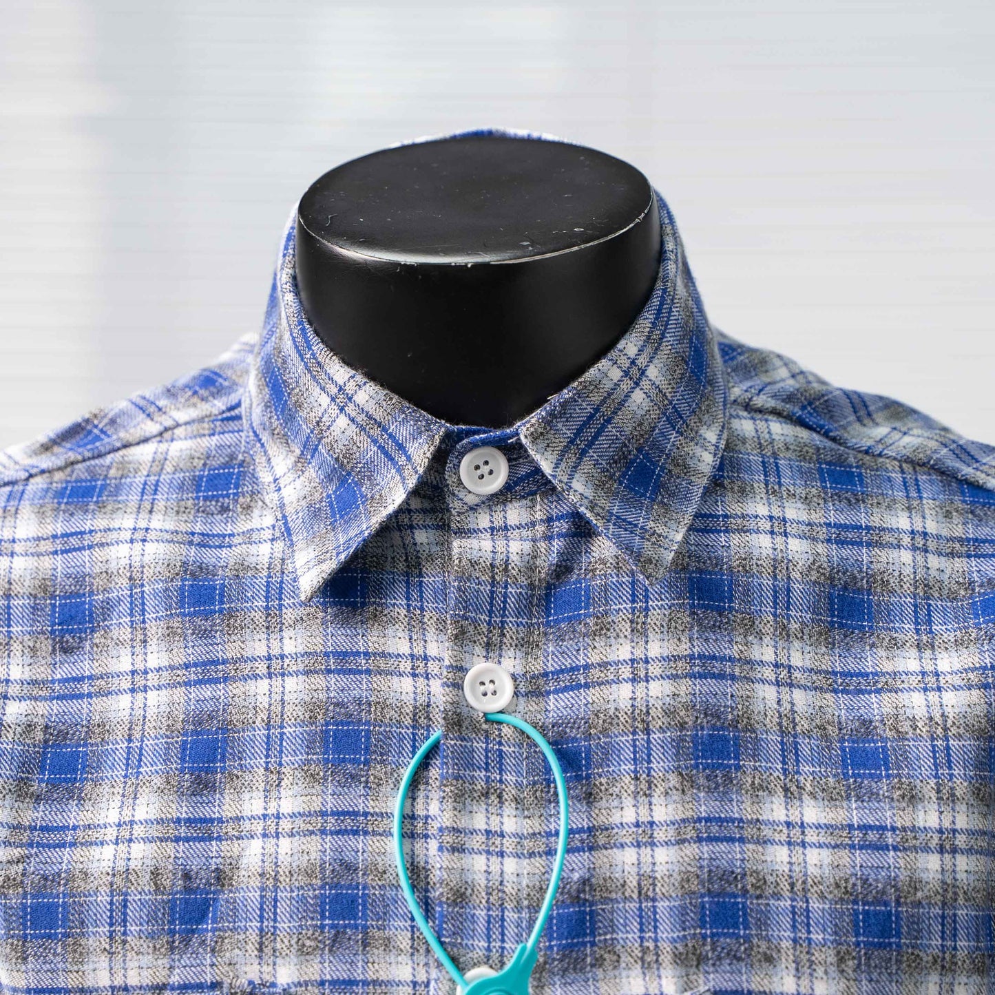 WE11DONE CLASSIC LOGO PLAID BUTTON-UP BLUE SHIRT – 1:1 HIGH END