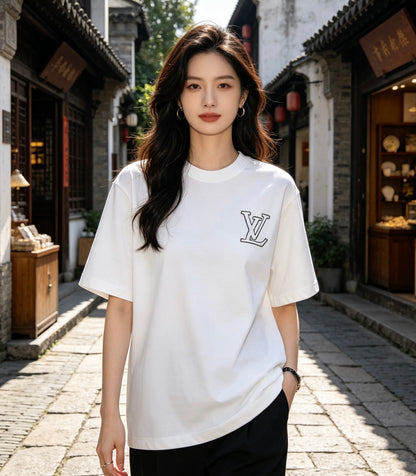 LOUIS VUITTON T-SHIRT - SCHWARZ / WEIß - SUPER CLONE 260g