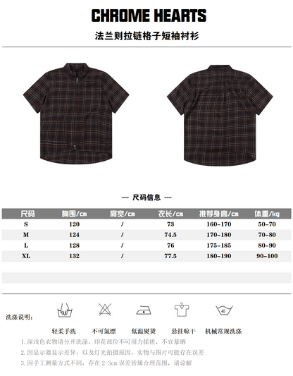 CHROME HEARTS ZIP SHIRT – VINTAGE CHECK EDITION – mit Tags – 1:1 HIGH END
