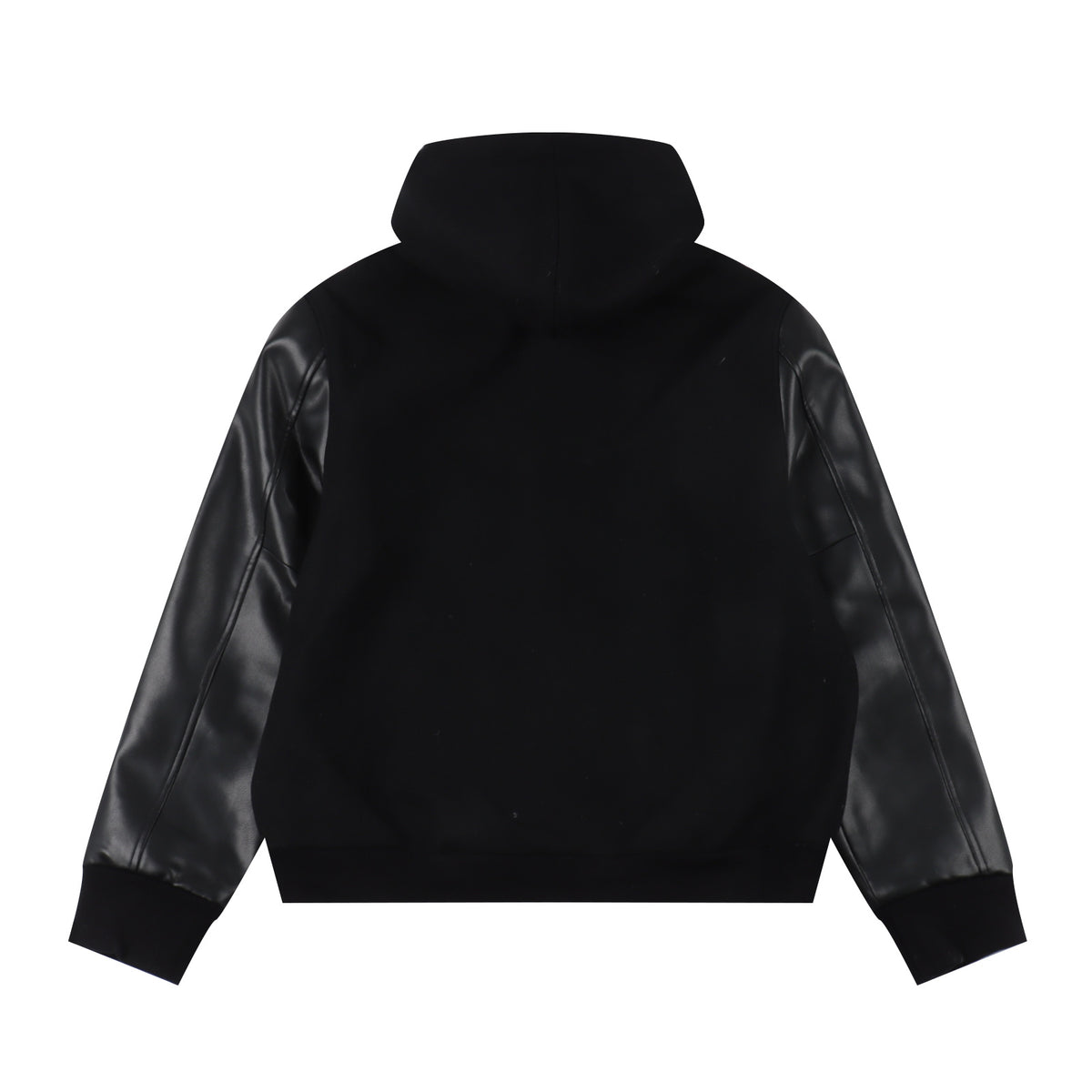 CELINE WOOL & LEATHER HOODIE JACKET - SUPER CLONE