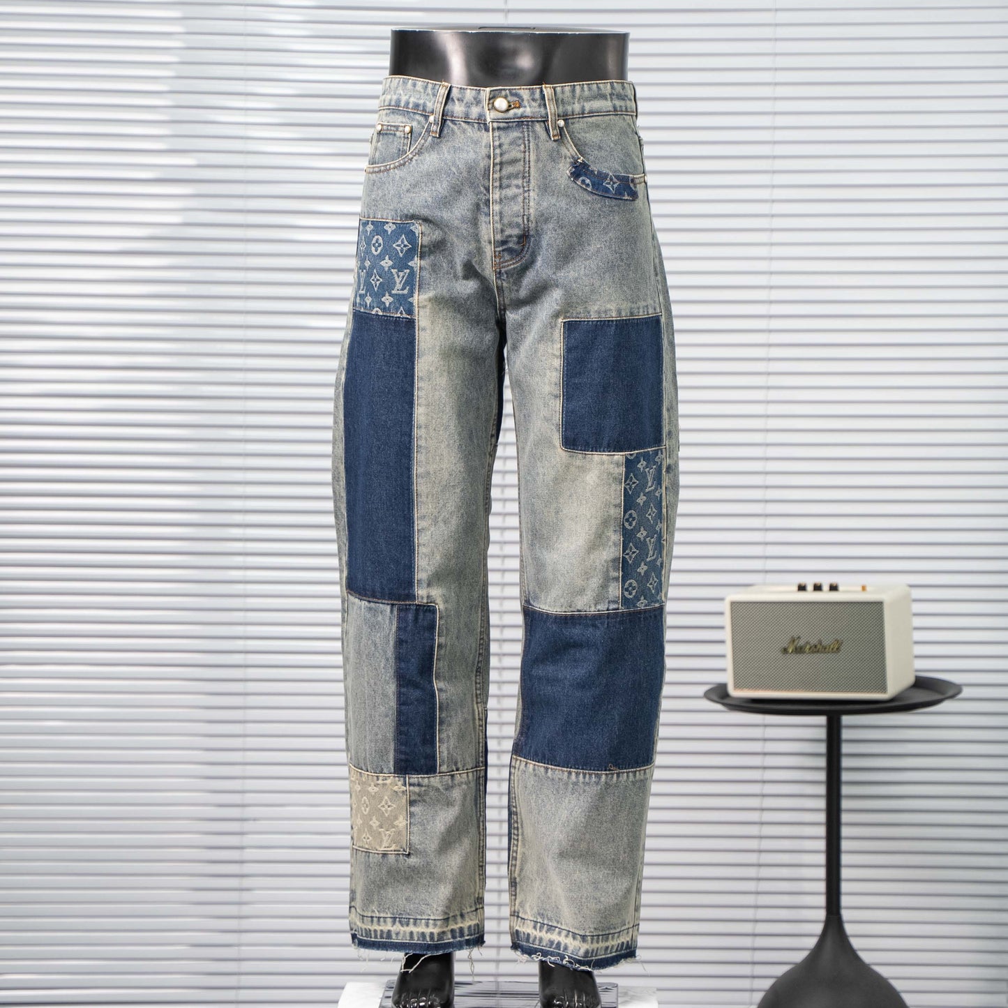 LOUIS VUITTON MONOGRAM PATCHWORK DENIM SKATE PANTS – 1:1 HIGH END