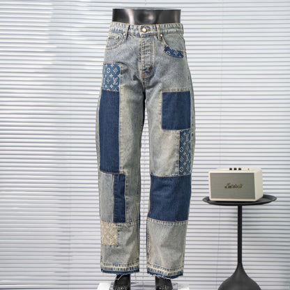 LOUIS VUITTON MONOGRAM PATCHWORK DENIM SKATE PANTS – 1:1 HIGH END