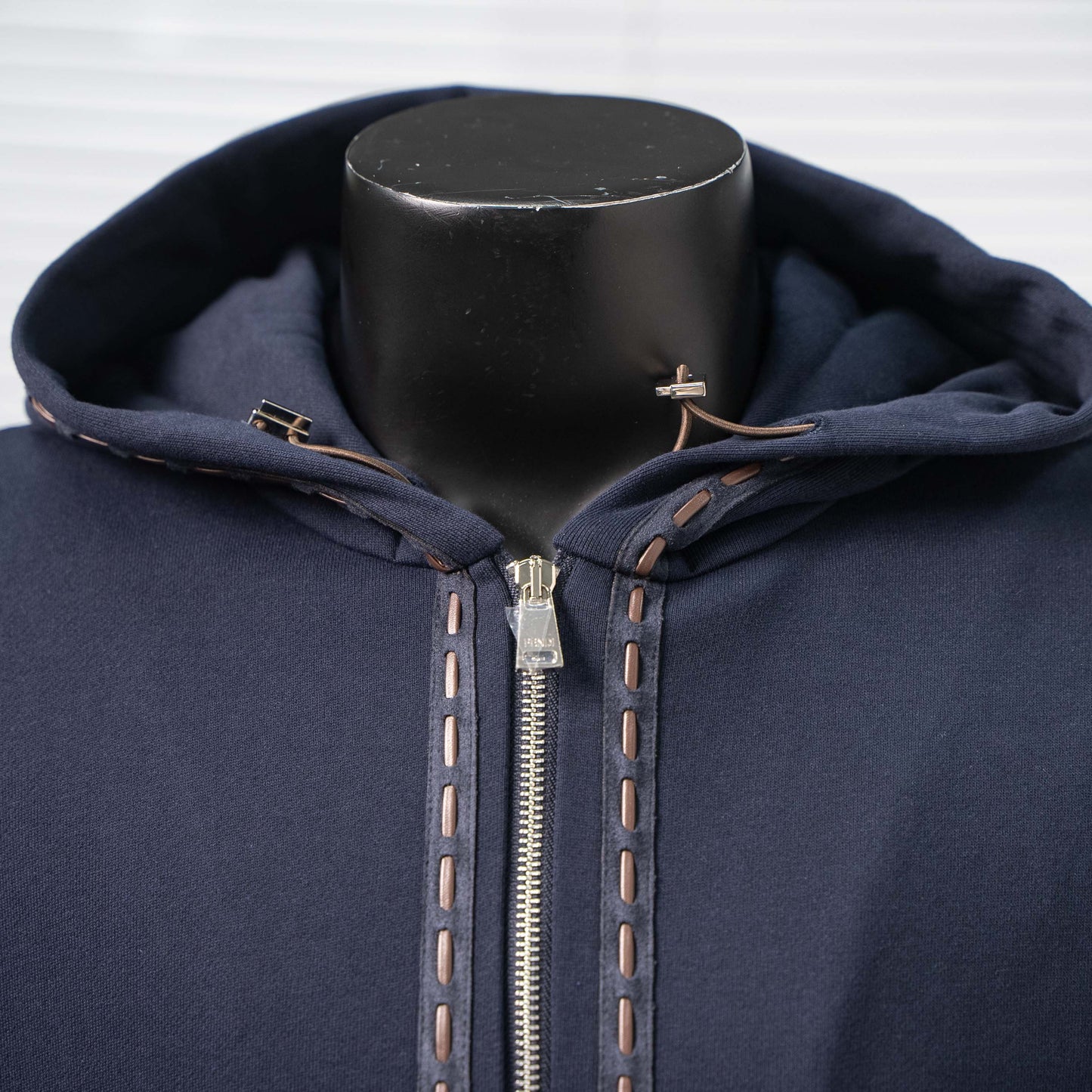 FENDI LEATHER LABEL ZIP HOODIE – 1:1 HIGH END