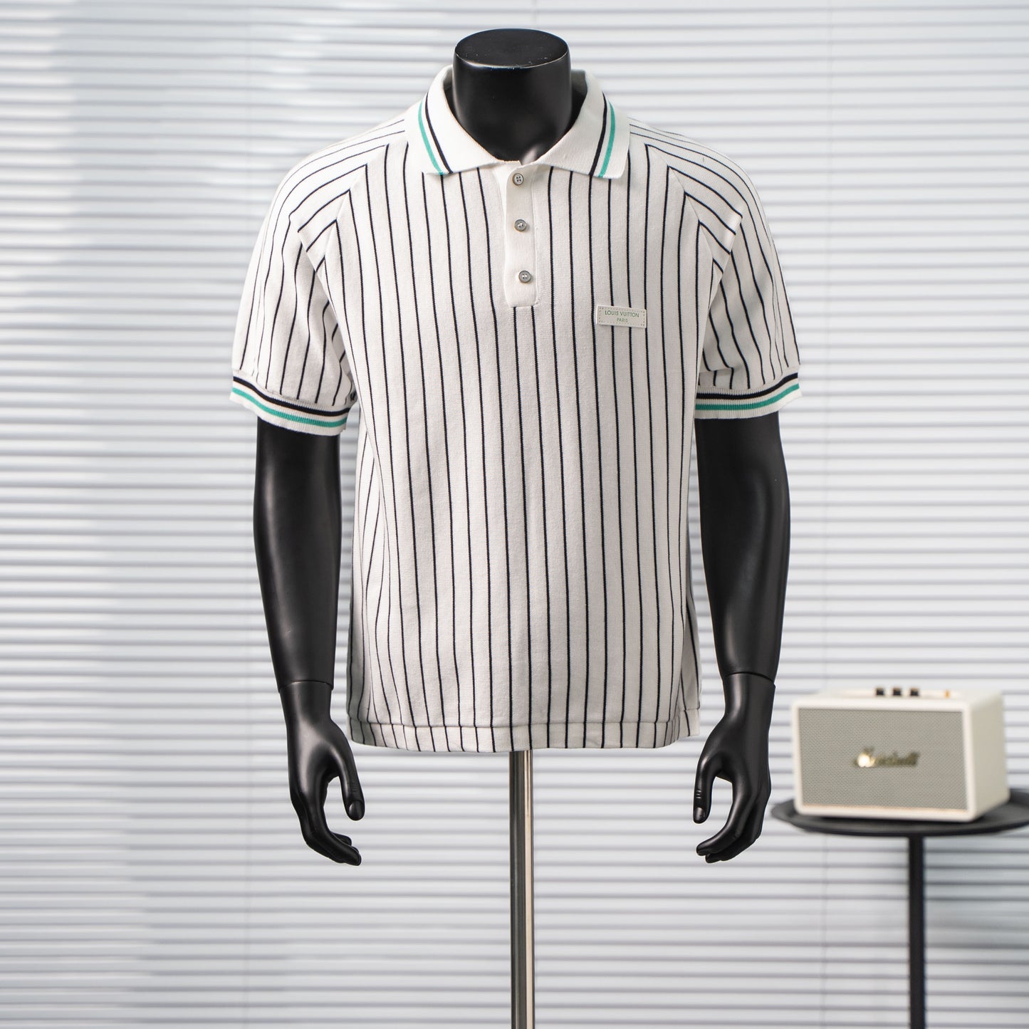 LOUIS VUITTON STRIPED KNIT SHORT-SLEEVE POLO SHIRT – 1:1 HIGH END