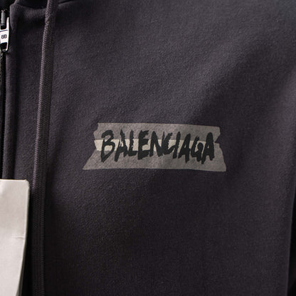 BALENCIAGA OVERSIZED DISTRESSED ZIP-UP HOODIE – 1:1 HIGH END