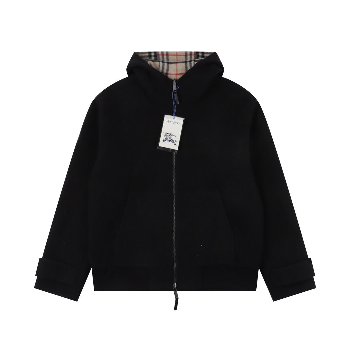 BURBERRY WOOL & LEATHER HOODIE JACKET - SUPER CLONE