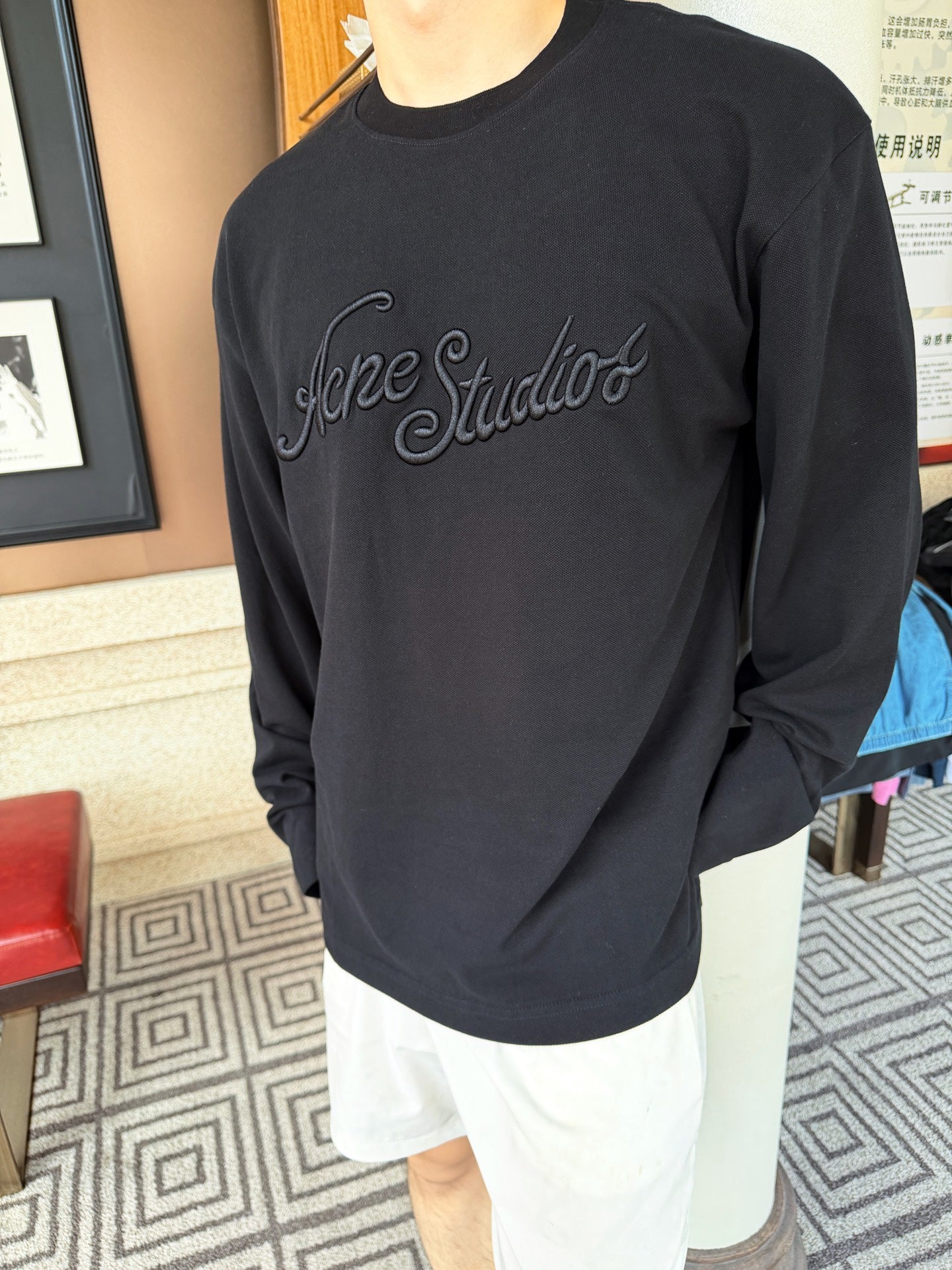 ACNE STUDIOS EMBROIDERED LOGO LONG SLEEVE T-SHIRT – 1:1 HIGH END