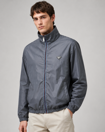 PRADA CONTRAST PIPING STAND COLLAR ZIPPER JACKET– 1:1 HIGH END