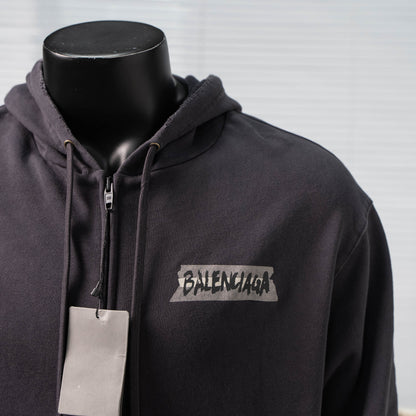 BALENCIAGA OVERSIZED DISTRESSED ZIP-UP HOODIE – 1:1 HIGH END