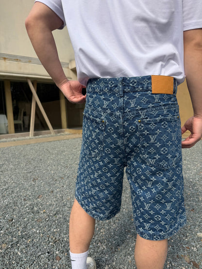 LOUIS VUITTON MONOGRAM DENIM SET – Shirt + Shorts – Blue Vintage Wash – 1:1 HIGH END