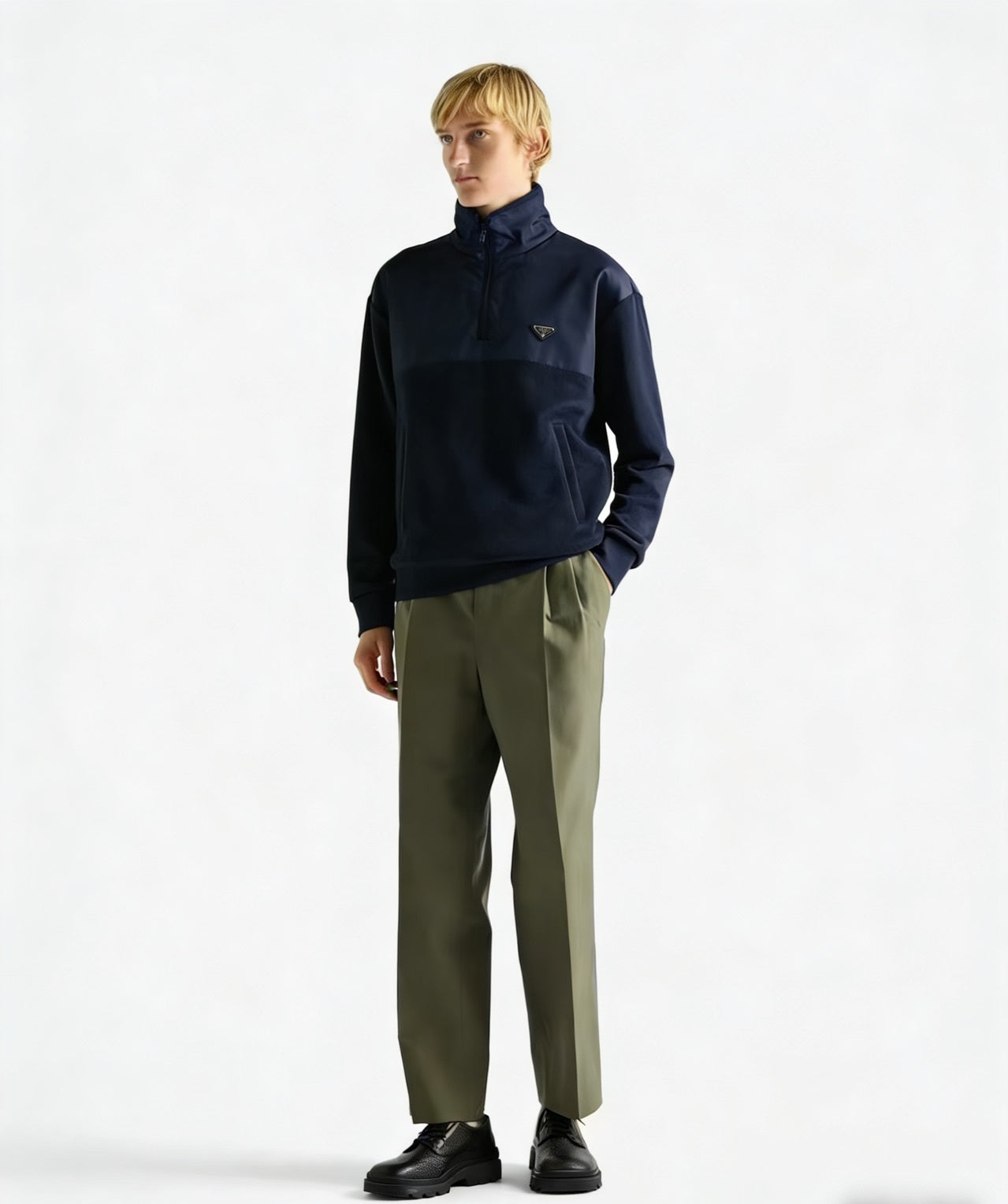 PRADA RE-NYLON ZIP JACKET - SCHWARZ/BLAU – MODEL 1 (S–XL) – mit Tags – 1:1 HIGH END