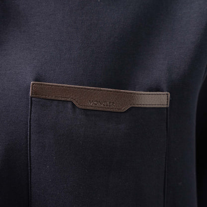 MONCLER LEATHER LOGO HALF-ZIP SWEATSHIRT– 1:1 HIGH END