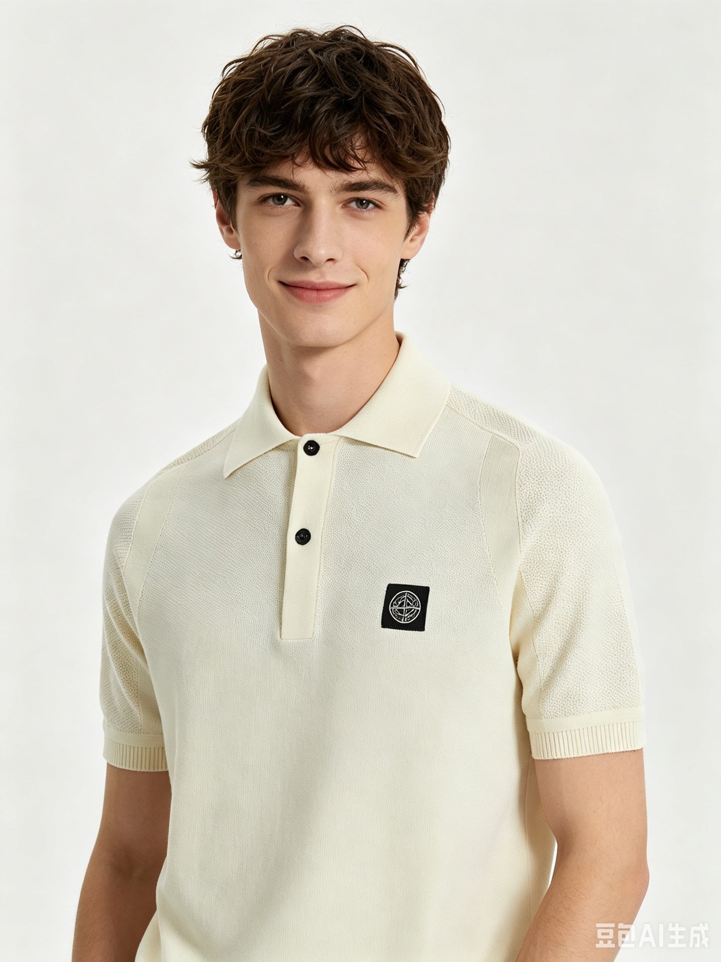 STONE ISLAND WAFFLE KNIT POLO SHIRT– 1:1 HIGH END