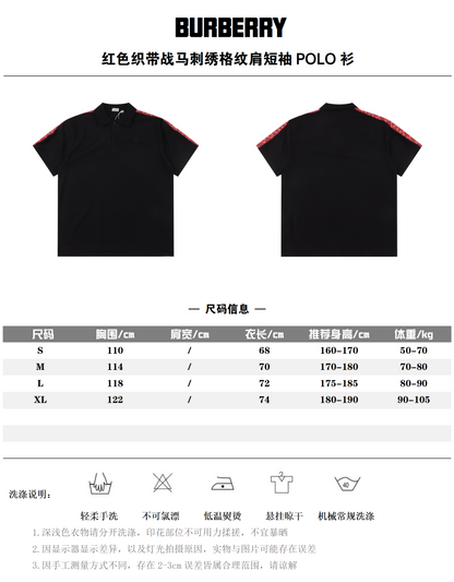 BURBERRY T-SHIRT - SCHWARZ / WEIß - SUPER CLONE 260g