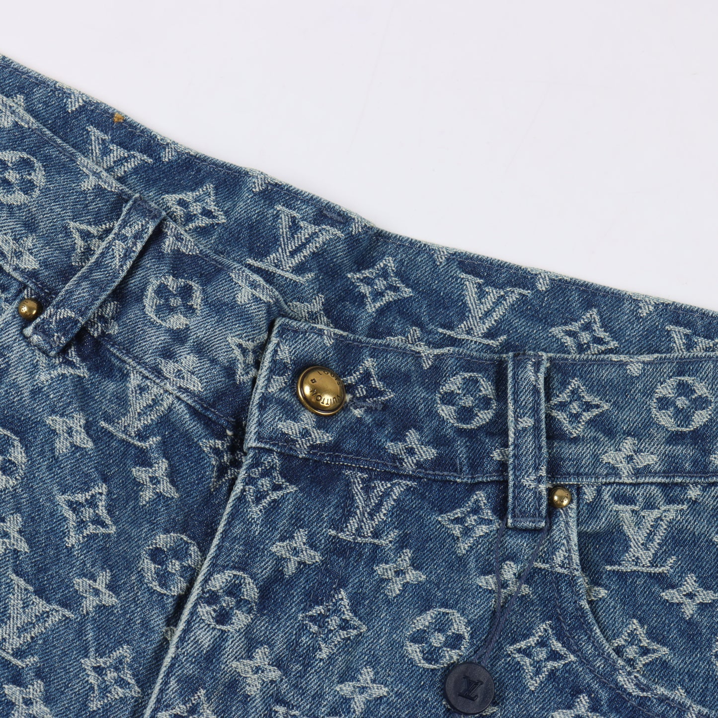 LOUIS VUITTON MONOGRAM DENIM SET – Shirt + Shorts – Blue Vintage Wash – 1:1 HIGH END