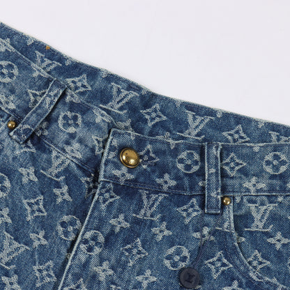 LOUIS VUITTON MONOGRAM DENIM SET – Shirt + Shorts – Blue Vintage Wash – 1:1 HIGH END