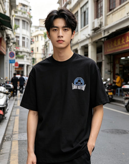 LOUIS VUITTON T-SHIRT - SCHWARZ / WEIß - SUPER CLONE 260g
