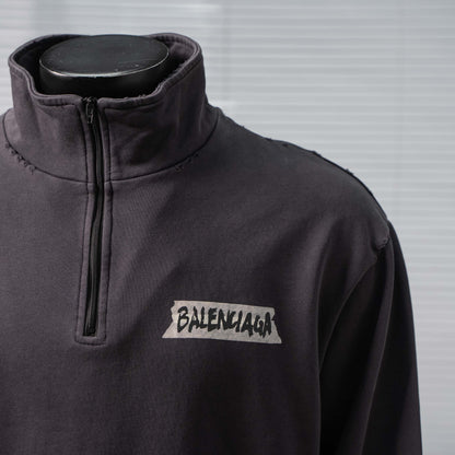 BALENCIAGA BLCG HALF-ZIP HIGH COLLAR SWEATSHIRT – 1:1 HIGH END