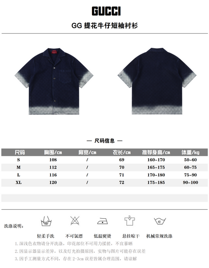 GUCCI GG DENIM SHIRT – BLUE VINTAGE FADE EDITION – mit Tags – 1:1 HIGH END