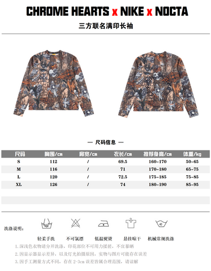 CHROME HEARTS x NIKE x NOCTA LONGSLEEVE – CAMO CROSS EDITION – mit Tags – 1:1 HIGH END