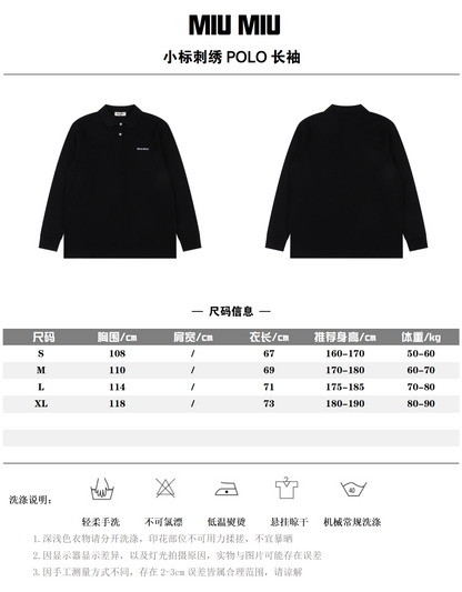 MIU MIU ESSENTIAL LONGSLEEVE POLO - SUPER CLONE