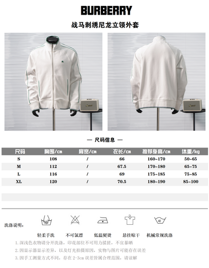 BURBERRY PRORSUM KNIGHT EMBROIDERED STAND COLLAR JACKET – 1:1 HIGH END