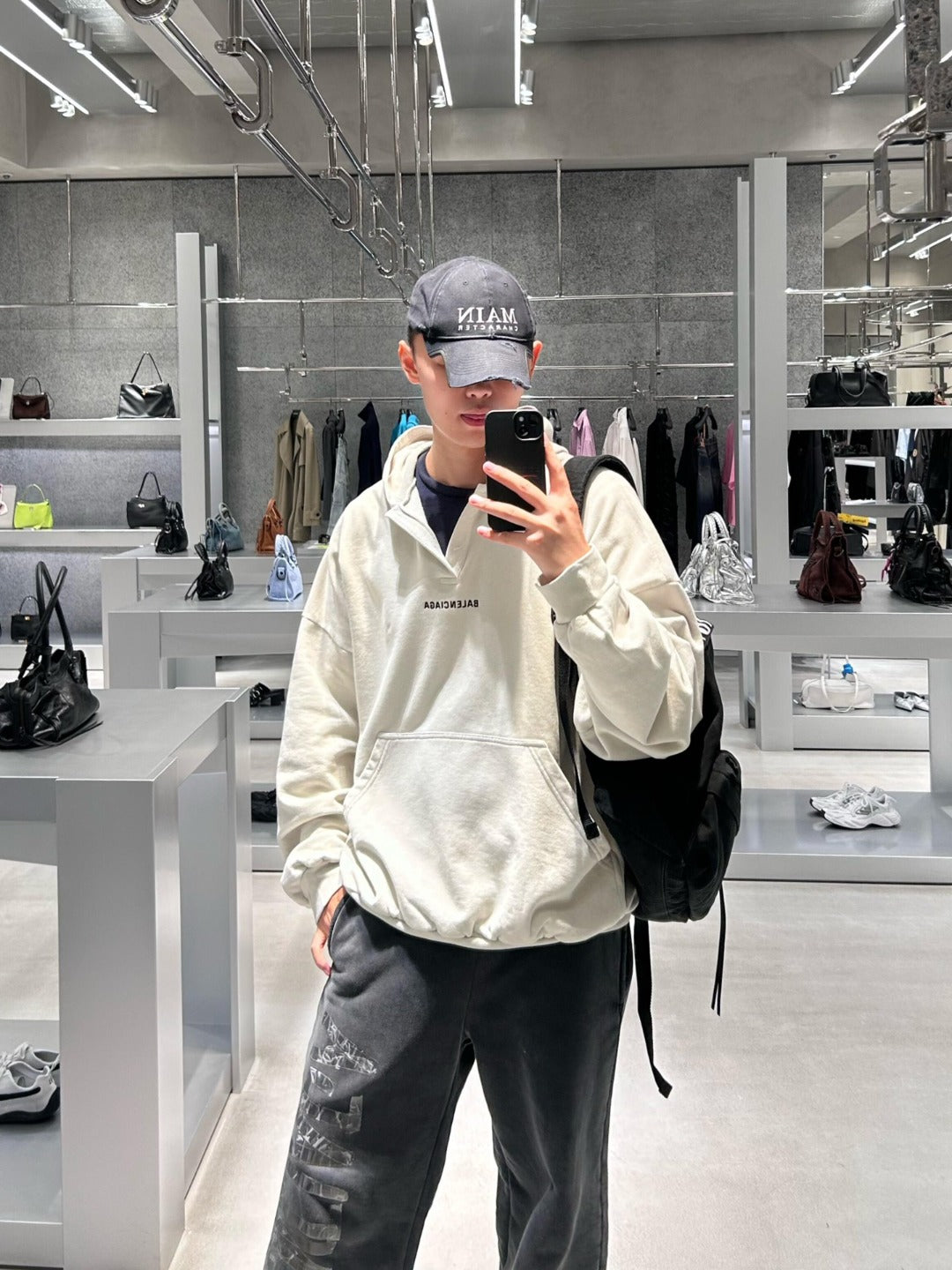 BALENCIAGA EMBROIDERED LOGO V-NECK HOODIE– 1:1 HIGH END
