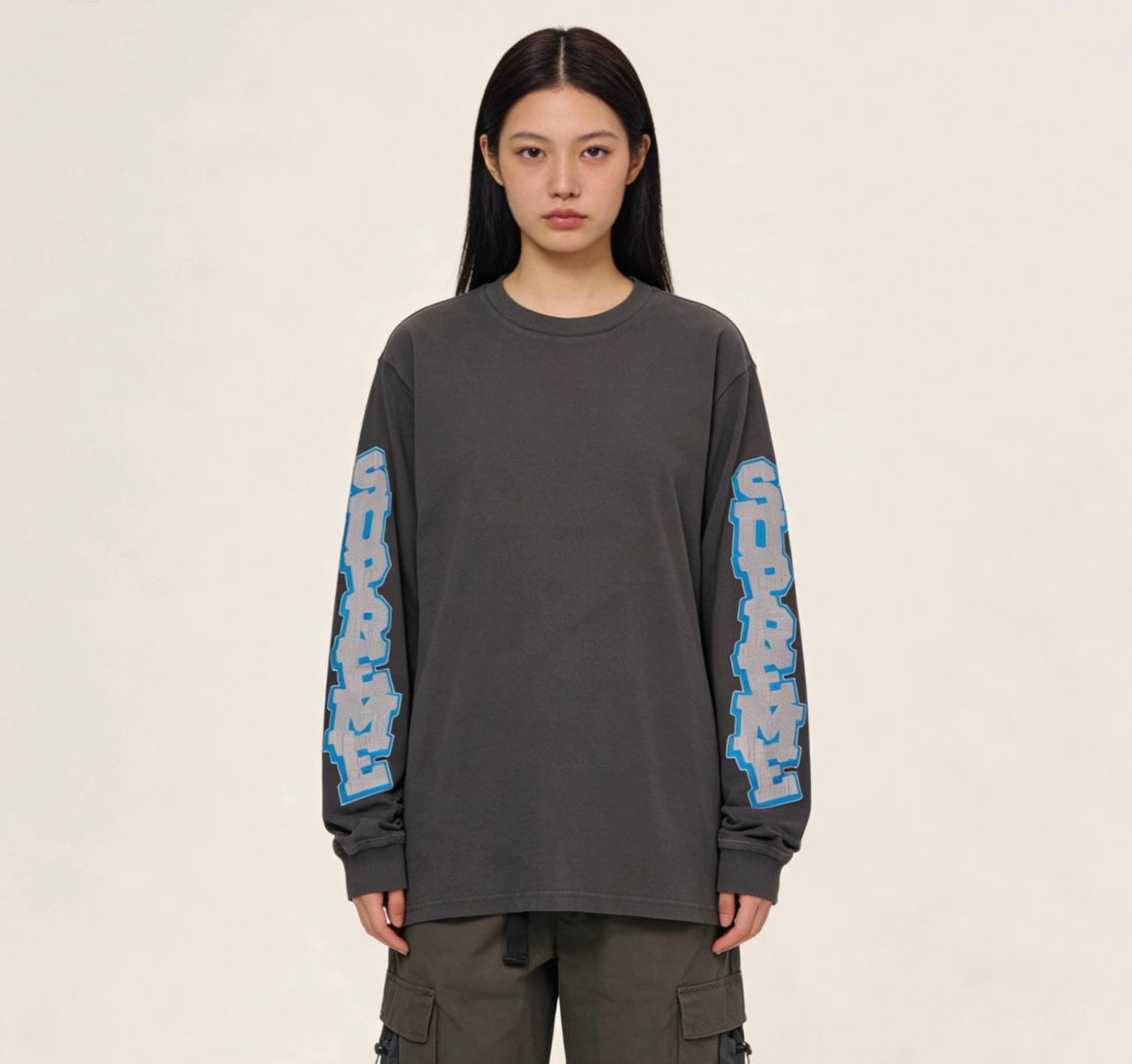 SUPREME CRACKED SLEEVE L/S TOP – mit Tags – 1:1 HIGH END