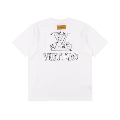 LOUIS VUITTON T-SHIRT - SCHWARZ / WEIß - SUPER CLONE 260g