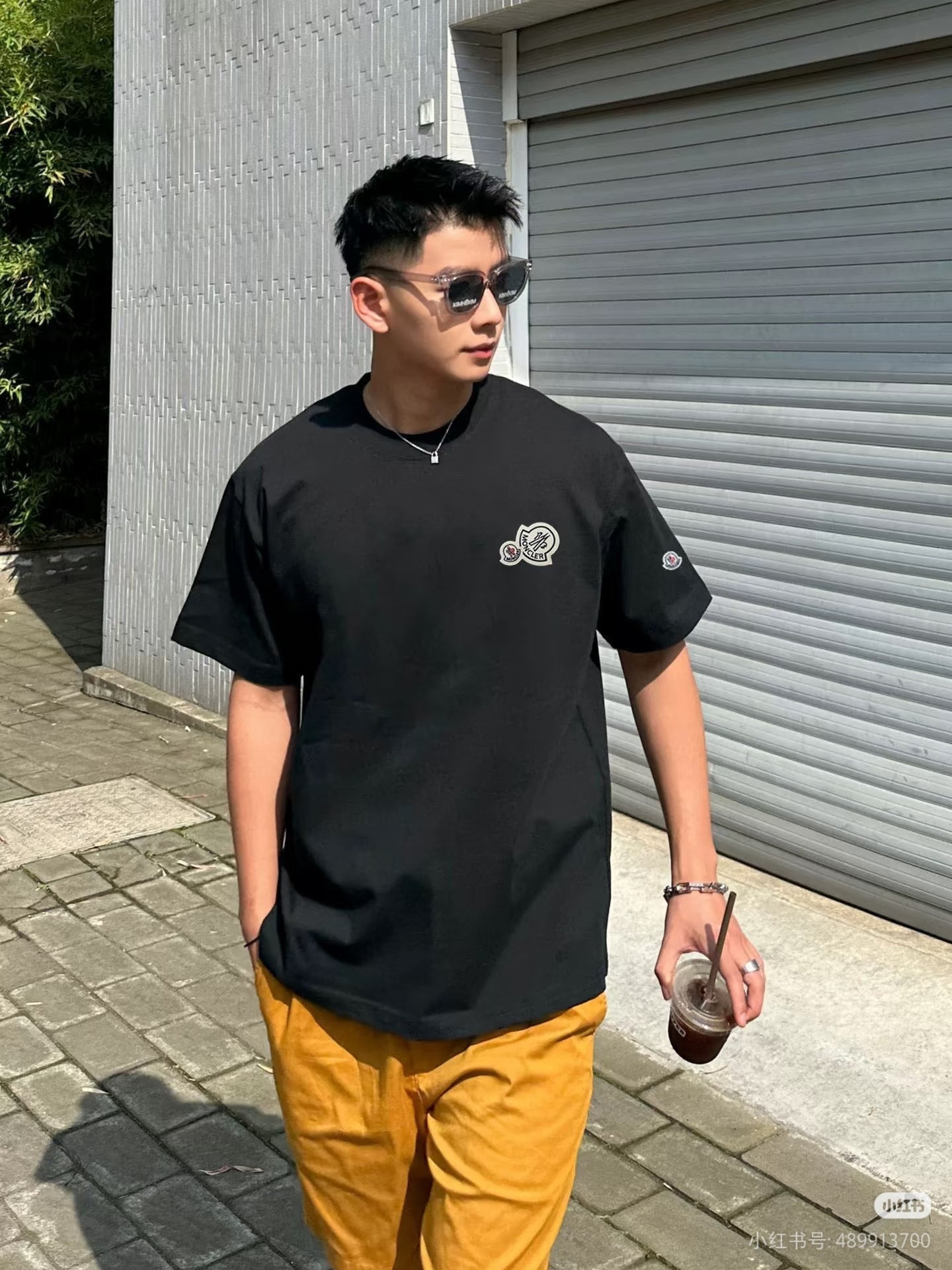 MONCLER T-SHIRT - SCHWARZ / WEIß - SUPER CLONE 260g