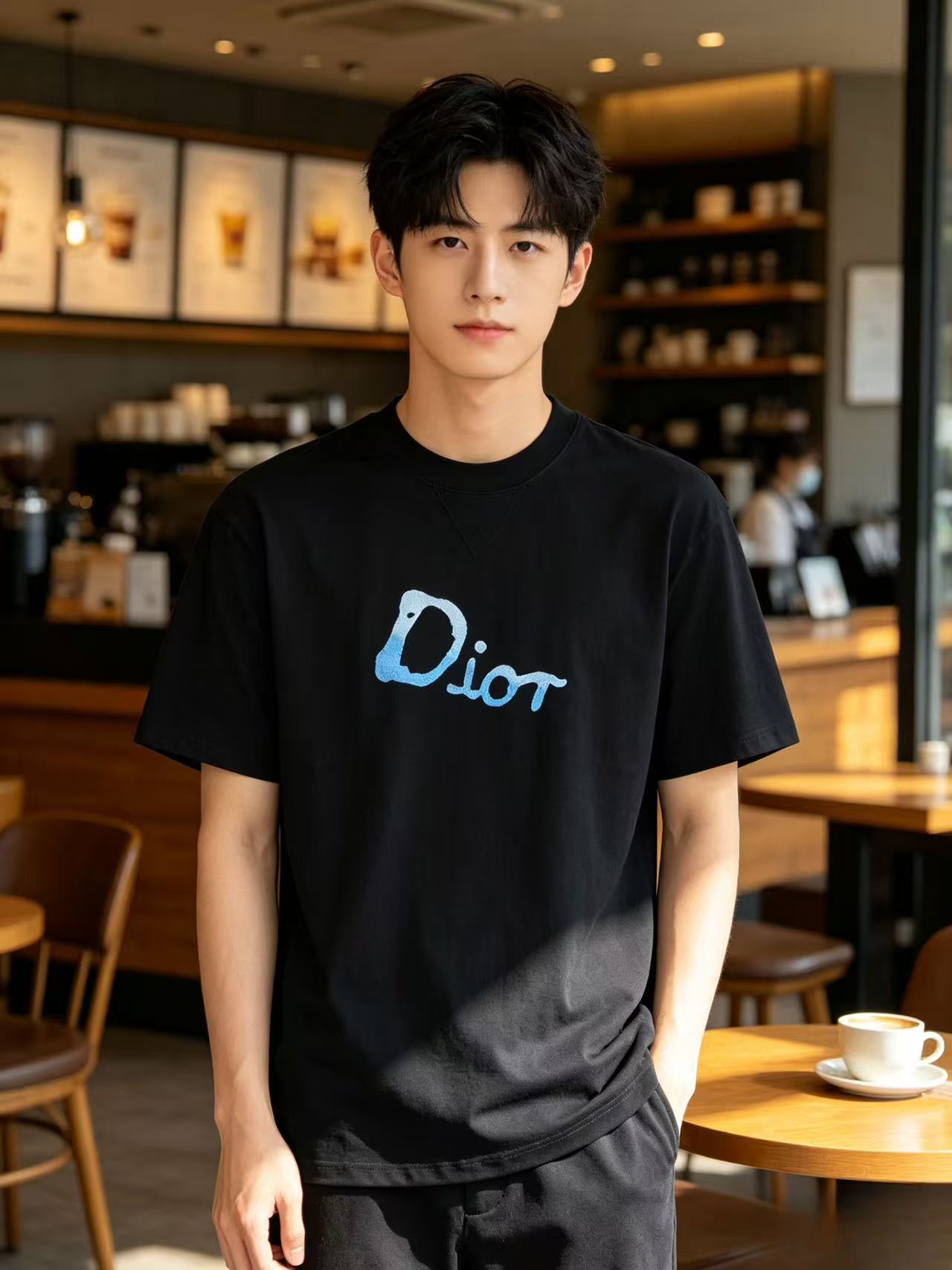 DIOR GRADIENT GRAFFITI EMBROIDERY T-SHIRT– 1:1 HIGH END