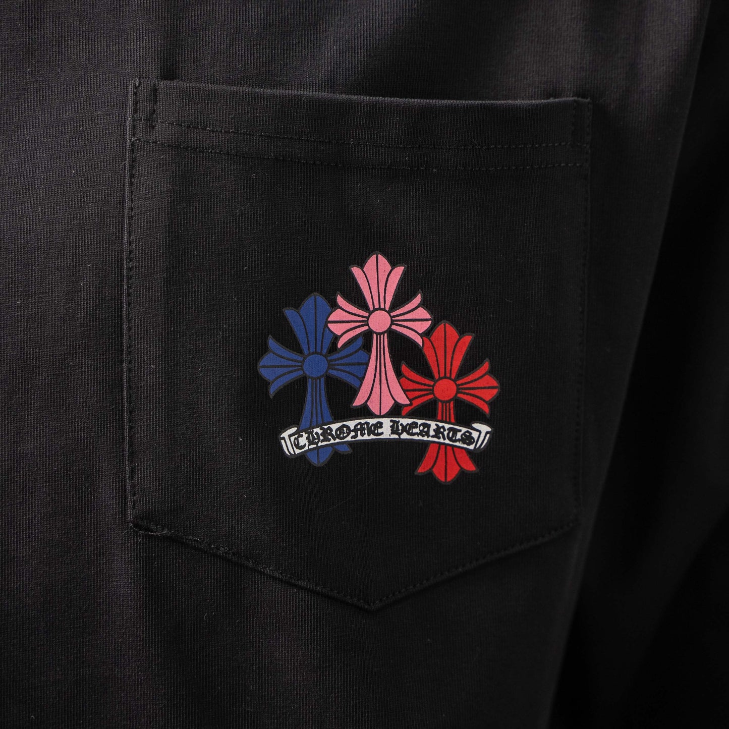 CHROME HEARTS CH MULTI-COLOR CEMETERY CROSS LONG SLEEVE T-SHIRT – 1:1 HIGH END