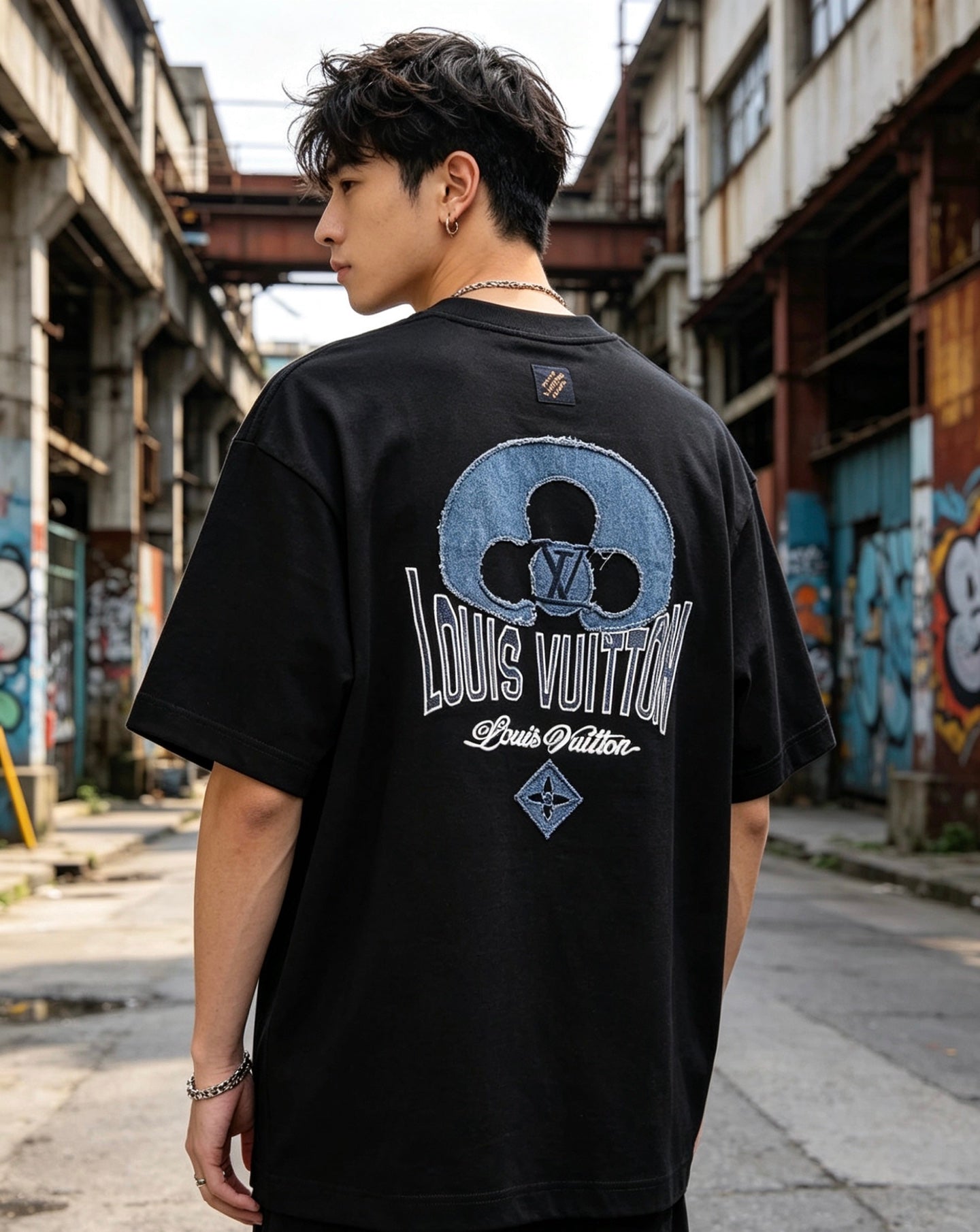 LOUIS VUITTON T-SHIRT - SCHWARZ / WEIß - SUPER CLONE 260g