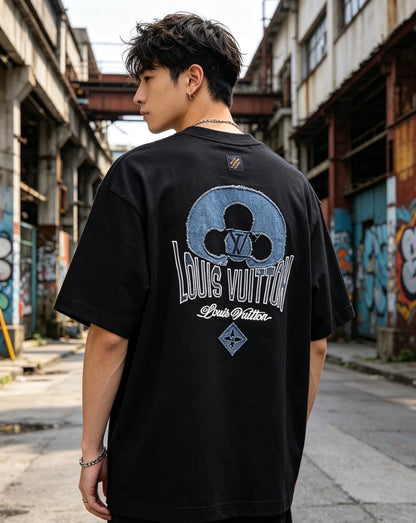 LOUIS VUITTON T-SHIRT - SCHWARZ / WEIß - SUPER CLONE 260g