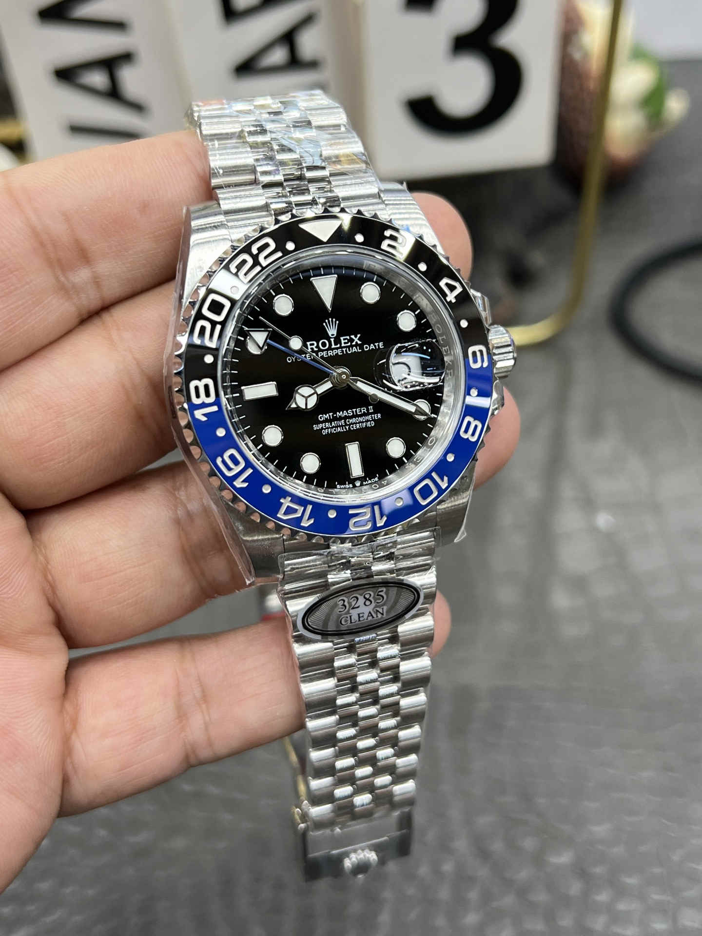 Rolex Datejust 41 mm, cadran gris, lunette plate - SUPER CLONE - MOUVEMENT SUISSE - Bracelet Jubilee