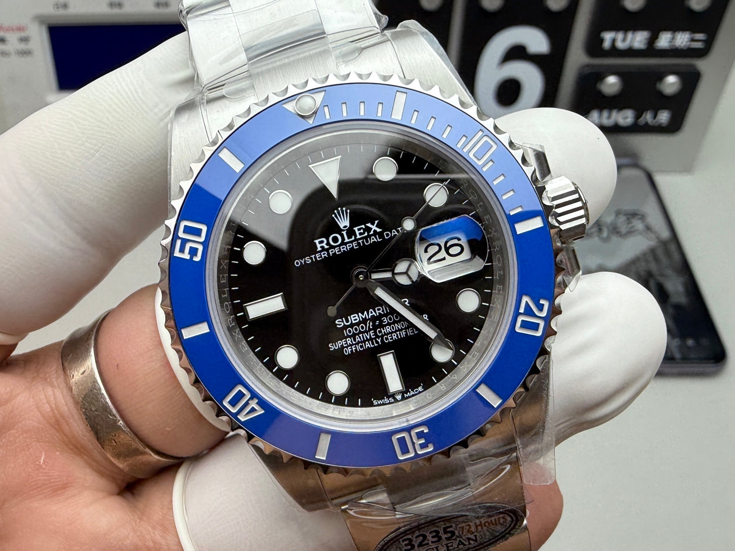 Rolex Datejust 41 mm, cadran gris, lunette plate - SUPER CLONE - MOUVEMENT SUISSE - Bracelet Jubilee
