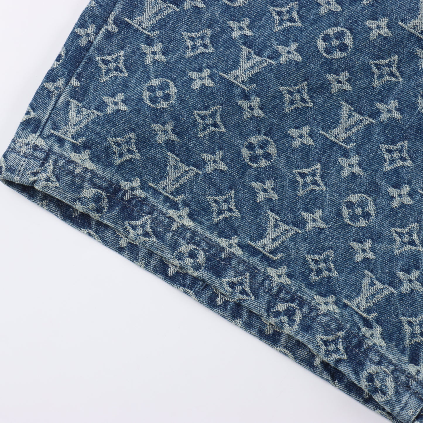 LOUIS VUITTON MONOGRAM DENIM SET – Shirt + Shorts – Blue Vintage Wash – 1:1 HIGH END
