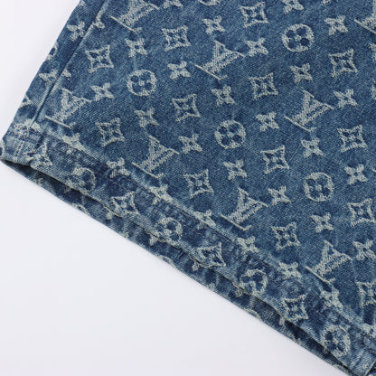 LOUIS VUITTON MONOGRAM DENIM SET – Shirt + Shorts – Blue Vintage Wash – 1:1 HIGH END