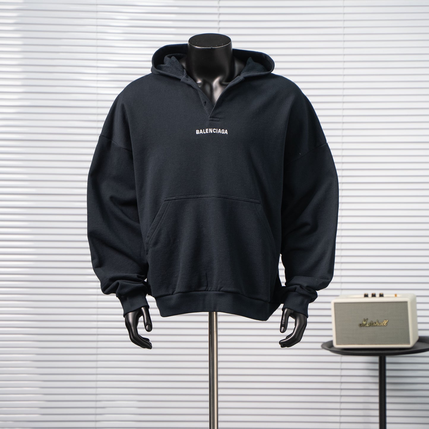 BALENCIAGA EMBROIDERED LOGO V-NECK HOODIE– 1:1 HIGH END